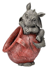 Pacific Giftware Playful Garden Dragon Planter Garden Display Decorative Accent Sculpture Stone Finish 10 Inch Tall